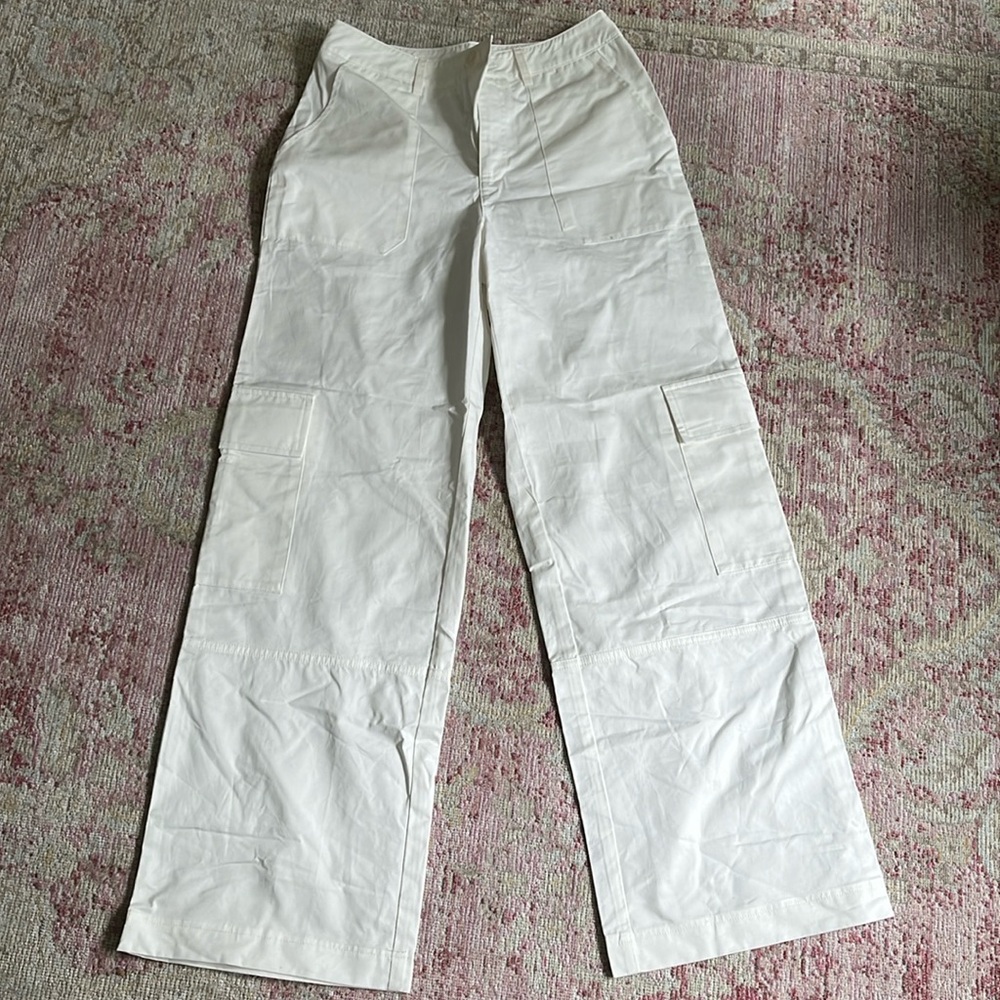 Princess Polly white cargo pants
